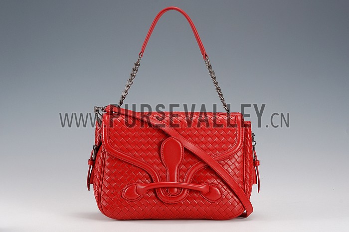 Bottega Veneta Rialto Shoulder Red Bag