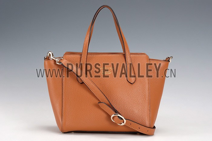 Gucci Swing Tan Leather Tote Small