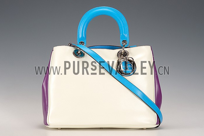 Diorissimo Medium Beige, Blue and Purple City Bag