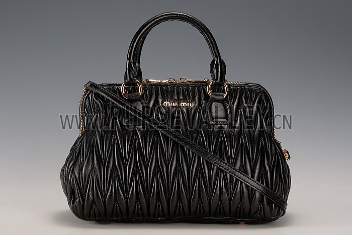 Miu Miu Matelasse Doctor Black Bag