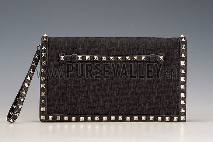 Valentino Viva Valentino Fabric Clutch Ivory