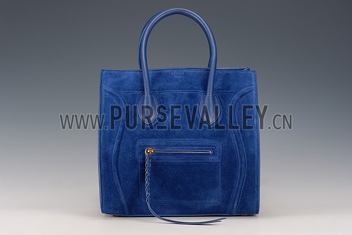 Celine Phantom Luggage Suede Leather Blue