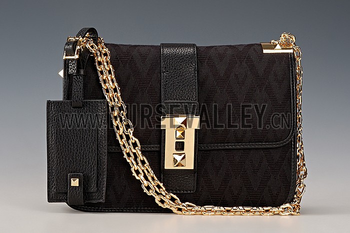 Valentino Viva Valentino Fabric B-Rockstud Bag Black