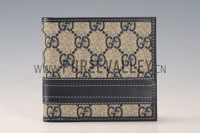 Gucci Supreme Web Bi-Fold Wallet Blue