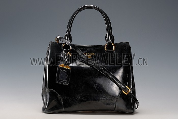Prada Classic Patent Leather Satchel Black