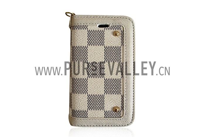 Louis Vuitton Damier Azur Wallet Case with Mirror for iPhone 4 & 4S