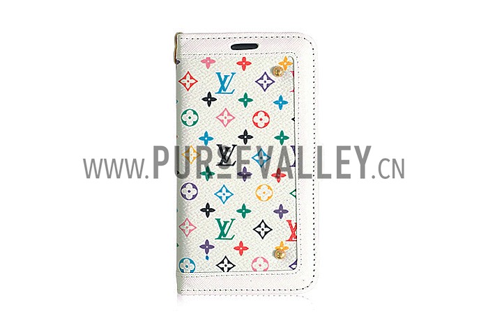 Louis Vuitton White Murakami Wallet Case with Mirror for Galaxy S5