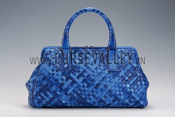 Bottega Veneta Intrecciato Duffel Large Blue Bag