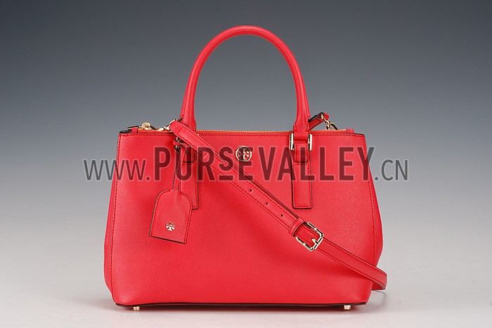 Tory Burch Robinson Double Zip Red Tote