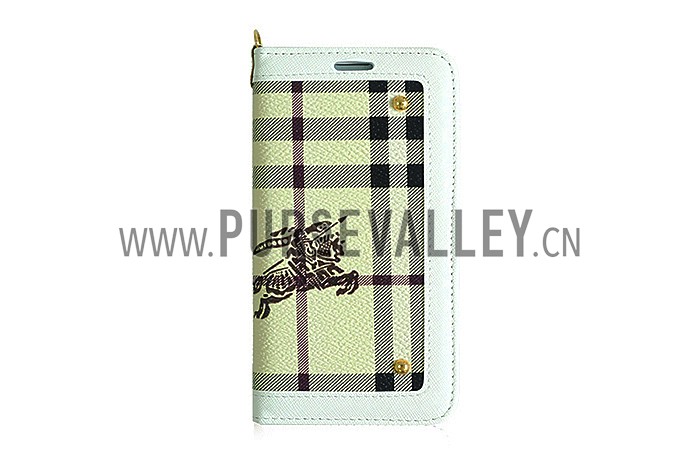 Burberry Wallet Case with Mirror for Galaxy S5 Yellow