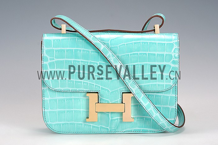 Hermes Constance Crocodile Leather Celeste 608107