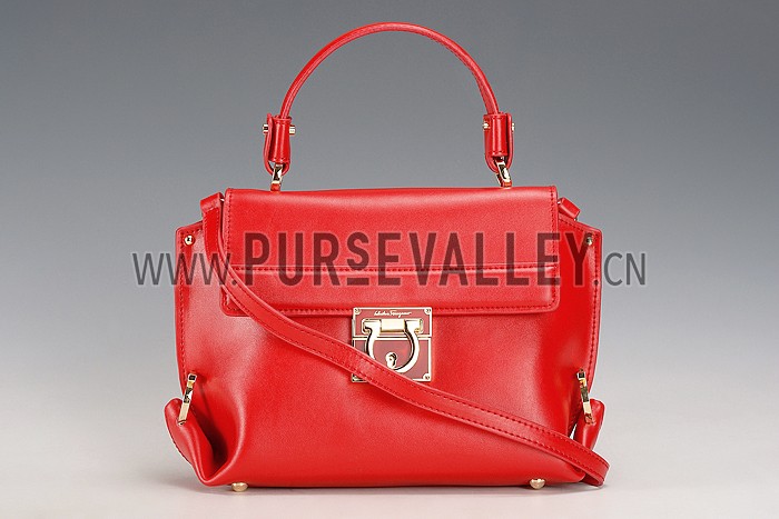 Salvatore Ferragamo Sofia Mini Leather Tote Red
