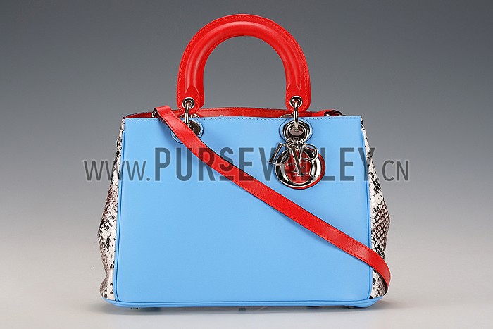Diorissimo Medium Light Blue and Spotted City Bag