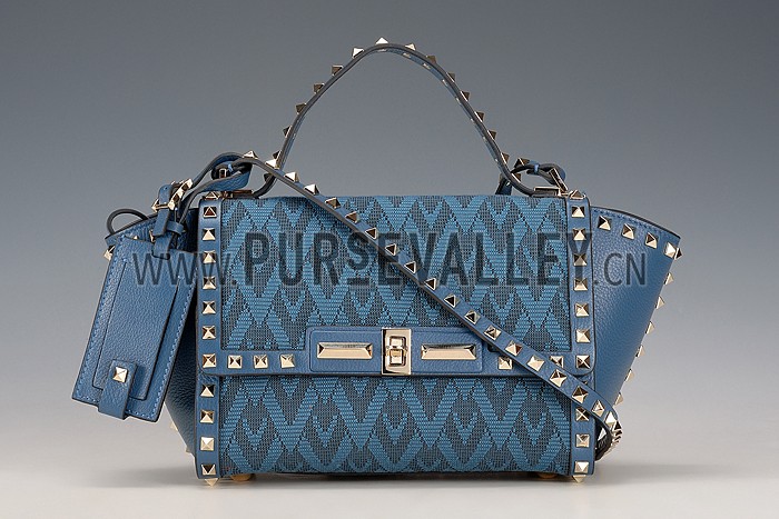 Valentino Viva Valentino Fabric Medium Tote Bag Blue