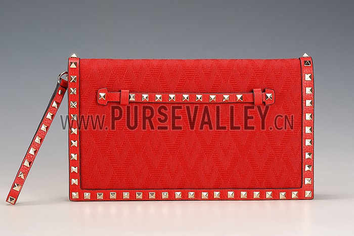 Valentino Viva Valentino Fabric Clutch Red