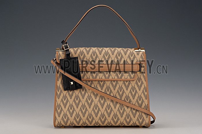 Valentino Viva Valentino Fabric Single Handle Bag Tan