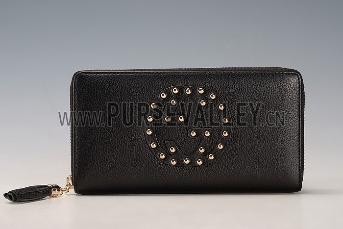 Gucci Soho Disco Studded Wallet Black