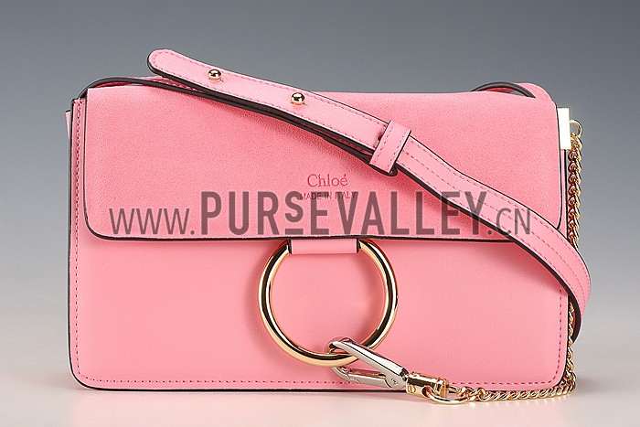 Chloe Faye Small Bag Pink Suede Leather Flap