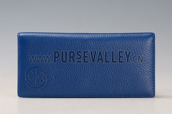 Gucci Long Wallet Blue Leather