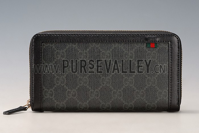 Gucci Canvas Wallet With Black Leather Trim