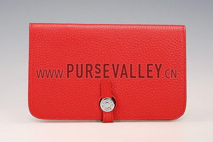 Hermes Dogon Wallet Red 18926640