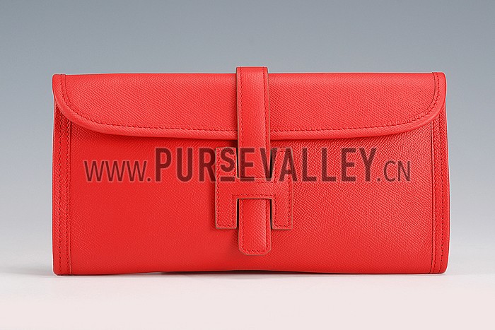 Hermes Jige Elan 29 Red Clutch 608014