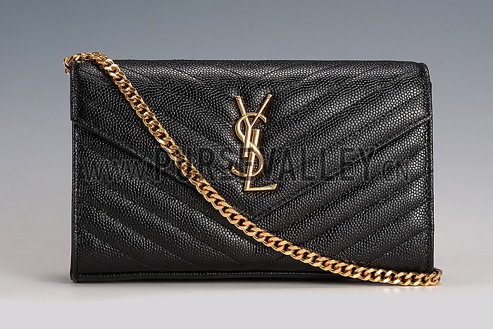 Saint Laurent Classic Monogramme Chain Wallet Black