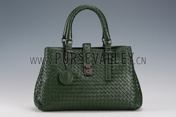 Bottega Veneta Intrecciato Nappa Top Large Handle Green Bag