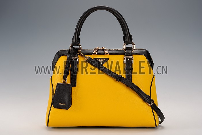 Prada Shoulder Handbag Yellow and Black