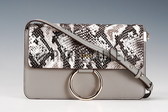 Chloe Faye Small Bag Grey and Python Pattern