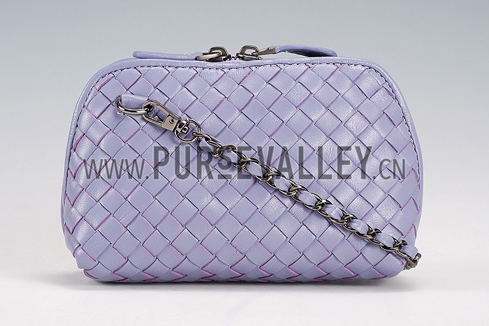 Bottega Veneta Small Shoulder Leather Chain Grey Bag