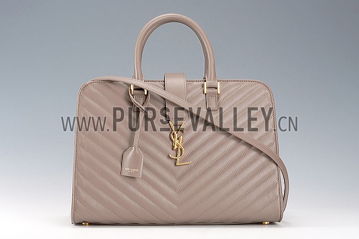 Saint Laurent Monogram Cabas Khaki Matelasse Leather Bag