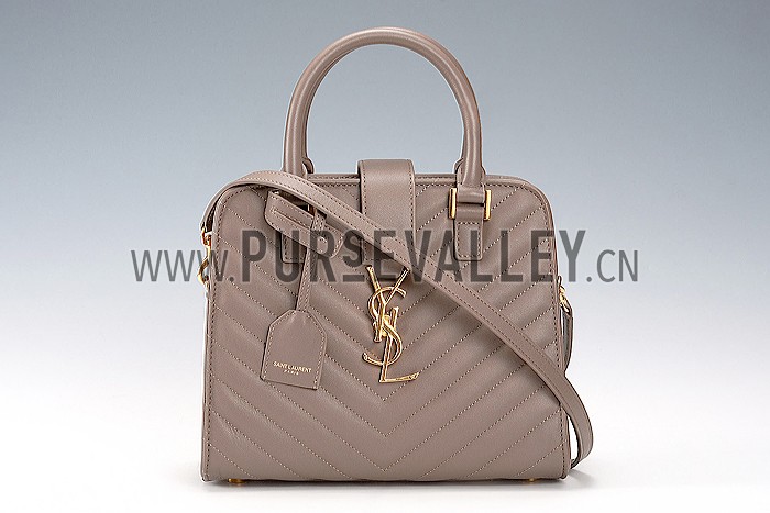 Saint Laurent Monogramme Baby Cabas Matelasse Khaki Bag