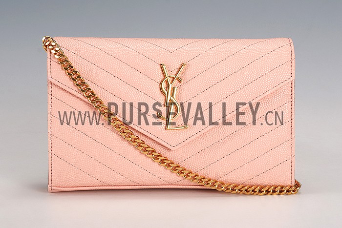 Saint Laurent Classic Monogramme Chain Wallet Pink