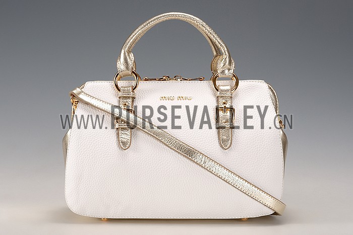 Miu Miu Satchel White and Gold