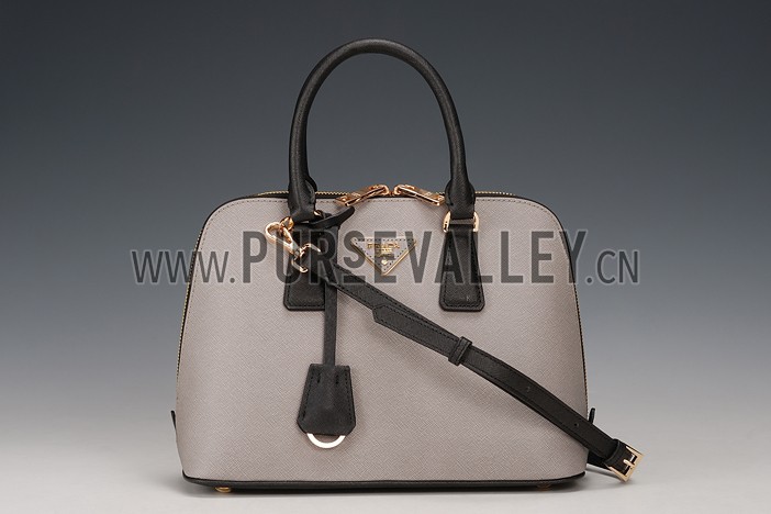 Prada Saffiano Promenade Black and Grey Tote