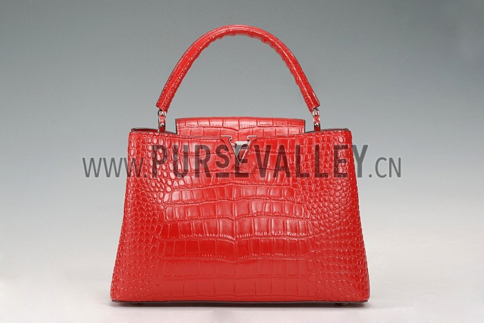 Louis Vuitton Capuciness Crocodile Leather Red MM 607549