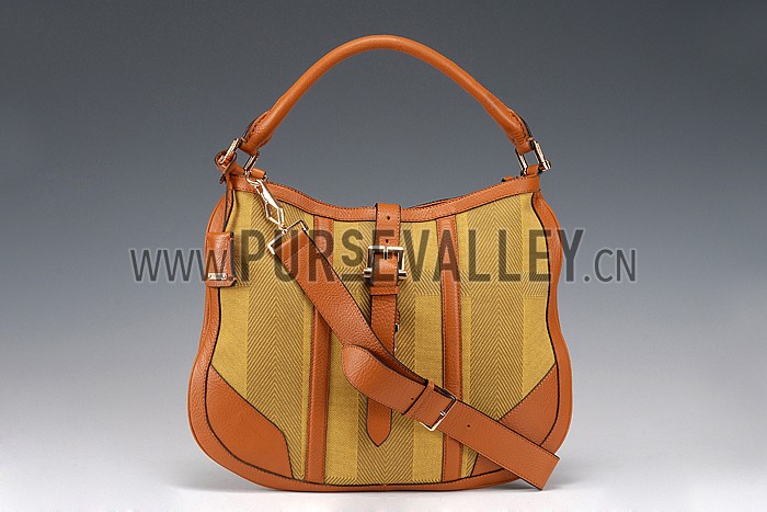 Burberry Yellow Check Hobo Bag 607774