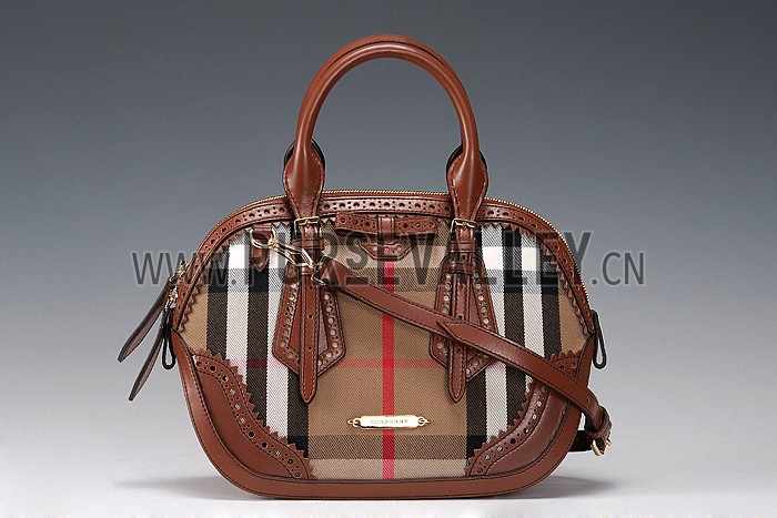 Burberry Blaze Haymarket Satchel Tan 607793