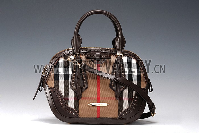 Burberry Blaze Haymarket Satchel Brown 607794