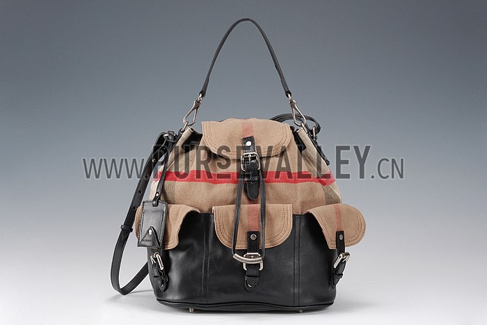 Burberry Large Canvas Check Backpack Black 607807