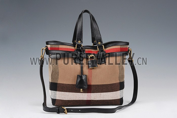 Burberry Canvas Check Traveller Bag Black 607810