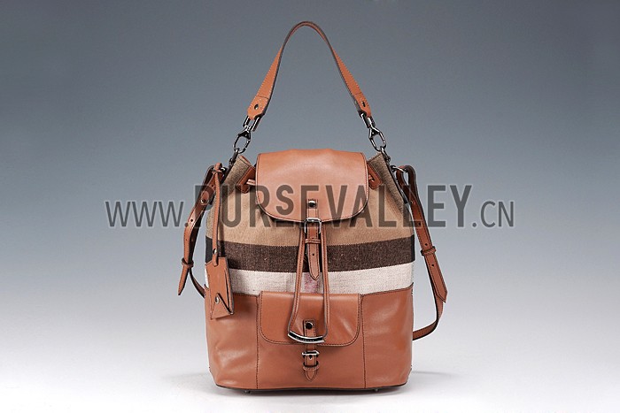 Burberry Medium Canvas Check Backpack Brown 607814