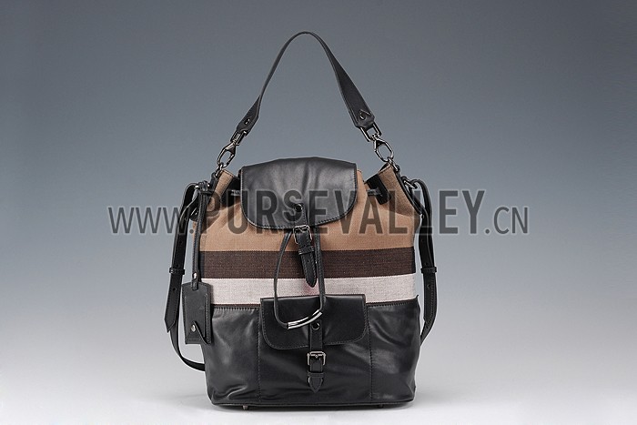 Burberry Medium Canvas Check Backpack Black 607815