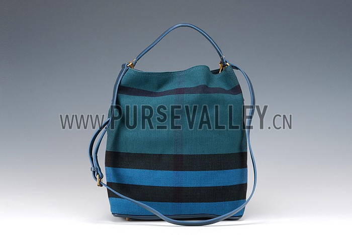 Burberry Medium Canvas Hobo Bag Light Blue 607820