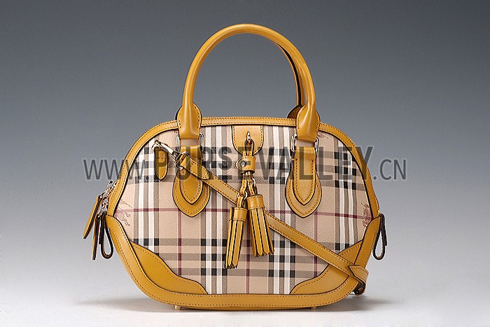 Burberry Large Tassel Bowler Bag Yellow 607829