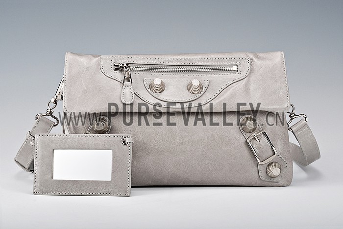 Balenciaga Giant 12 Envelope Clutch Argent Silver 607849