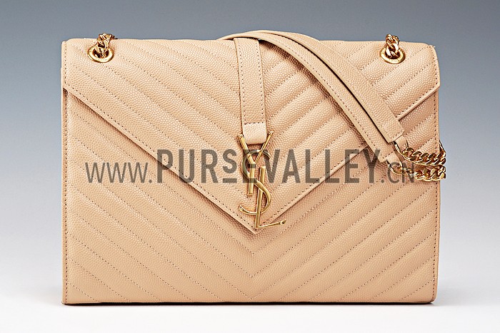 Saint Laurent Classic Monogram Satchel Beige 607881