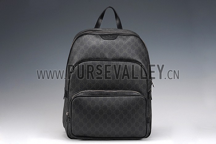 Gucci GG Canvas Backpack Black/Grey 607932
