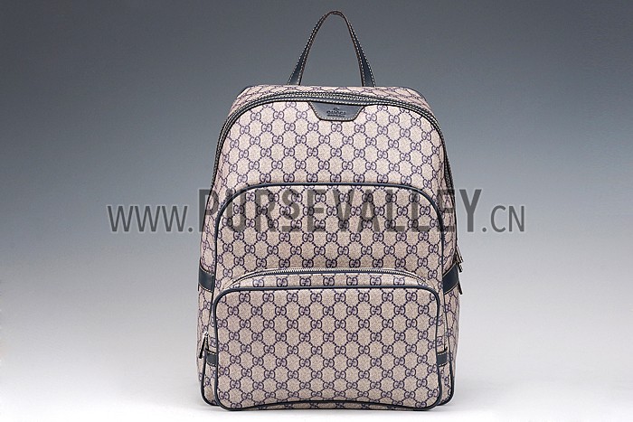 Gucci GG Canvas Backpack Beige/Blue 607933